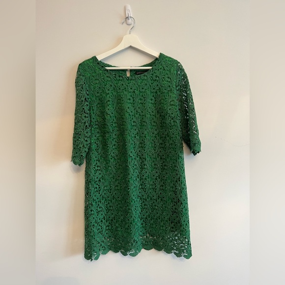 BCBGMAXZARIA green lace dress large - Picture 1 of 3